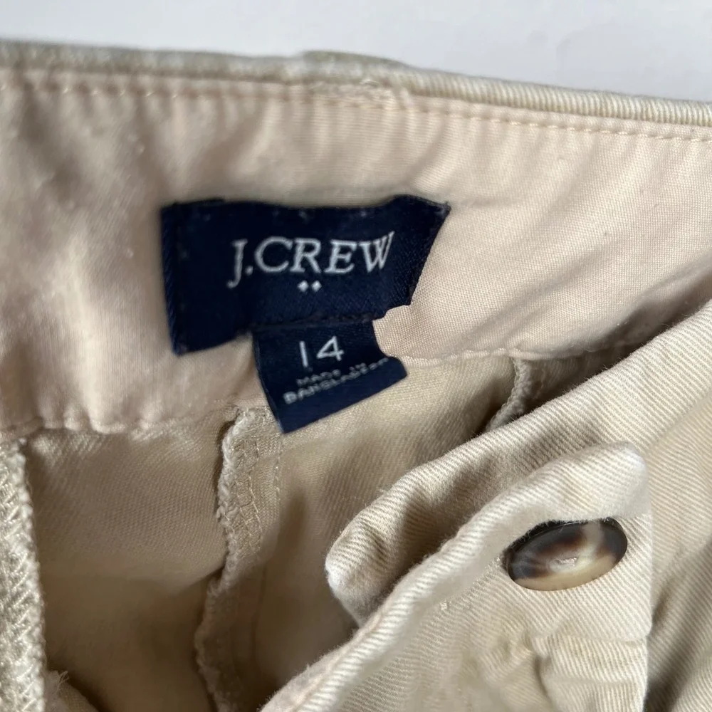 J. Crew Womens Size 14 Re-Imagined Khaki‎ Beige Cotton Casual Shorts - Picture 3 of 8